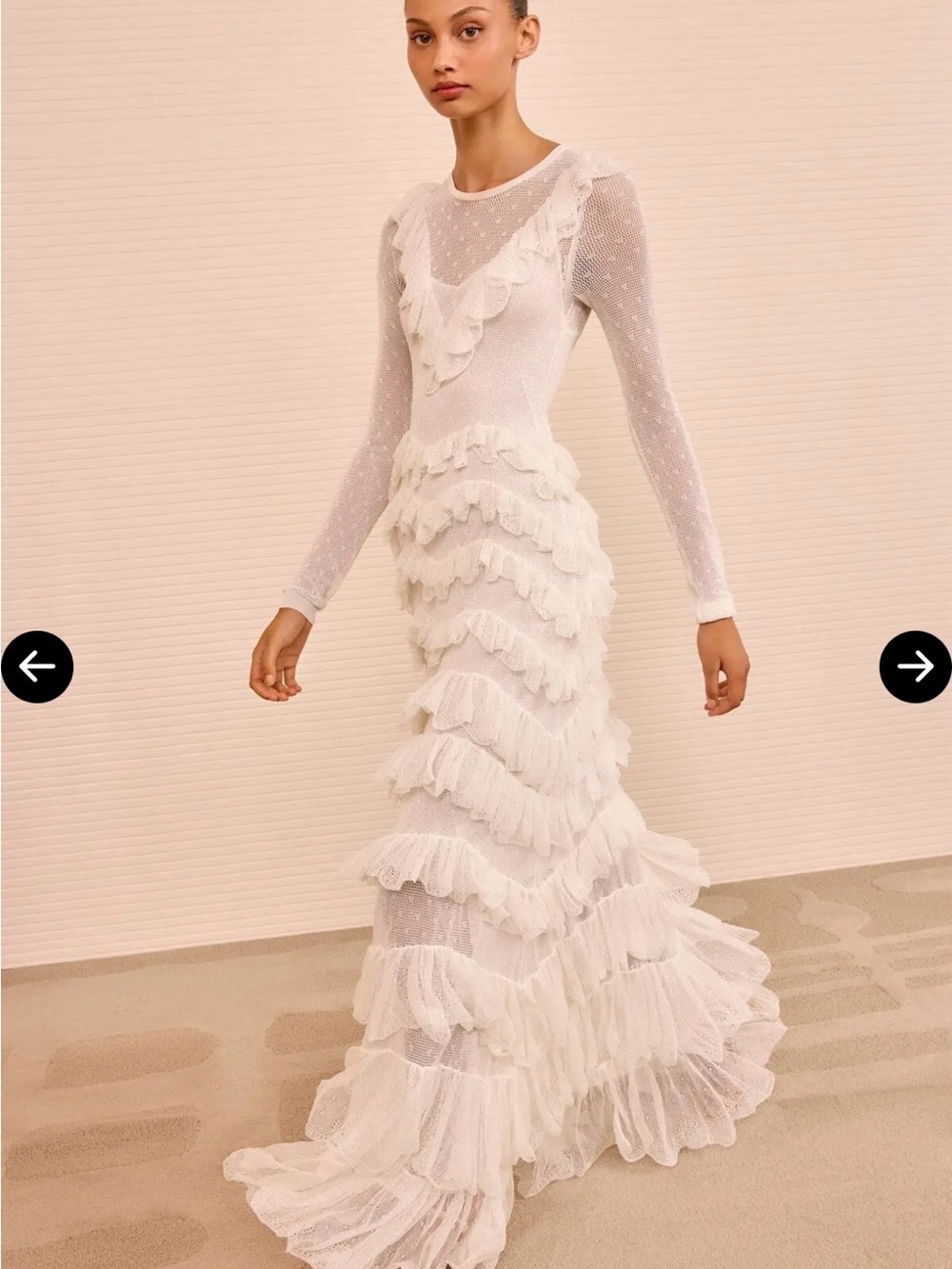 Ulla Johnson Calliope Long Sleeve Tiered Ruffle Long Dress - Cowrie